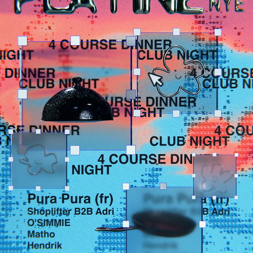 Promo van PLATINE presents NYE: Pura Pura (fr), Shoplifter B2B Adri, O&#039;SIMMIE, Matho, in opdracht van LaVallée en Platine.bxl