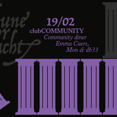 Promo van Tribune voor de nacht / clubCOMMUNITY / Community diner, in opdracht van Stelplaats