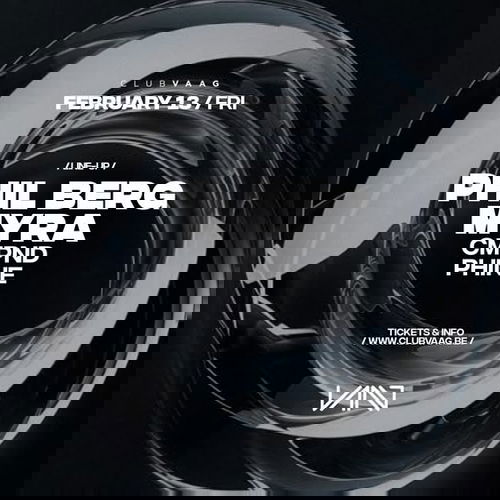 Promo van Club Vaag invites PHIL BERG &amp; MYRA, in opdracht van Club Vaag