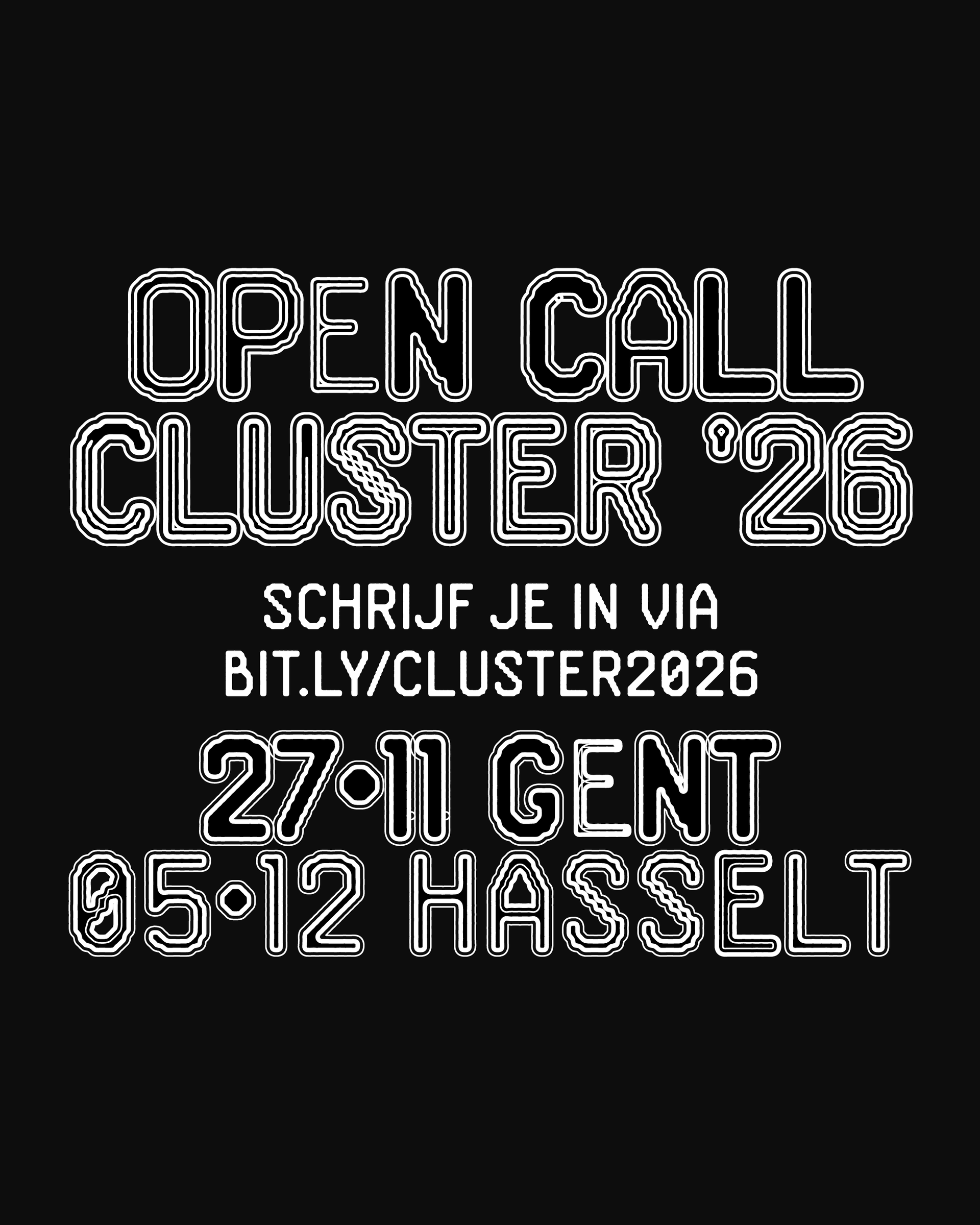 Promo van CLUSTER 2026, gemaakt door Jeugd van de Nacht, in opdracht van Jeugd van de Nacht en De Serre