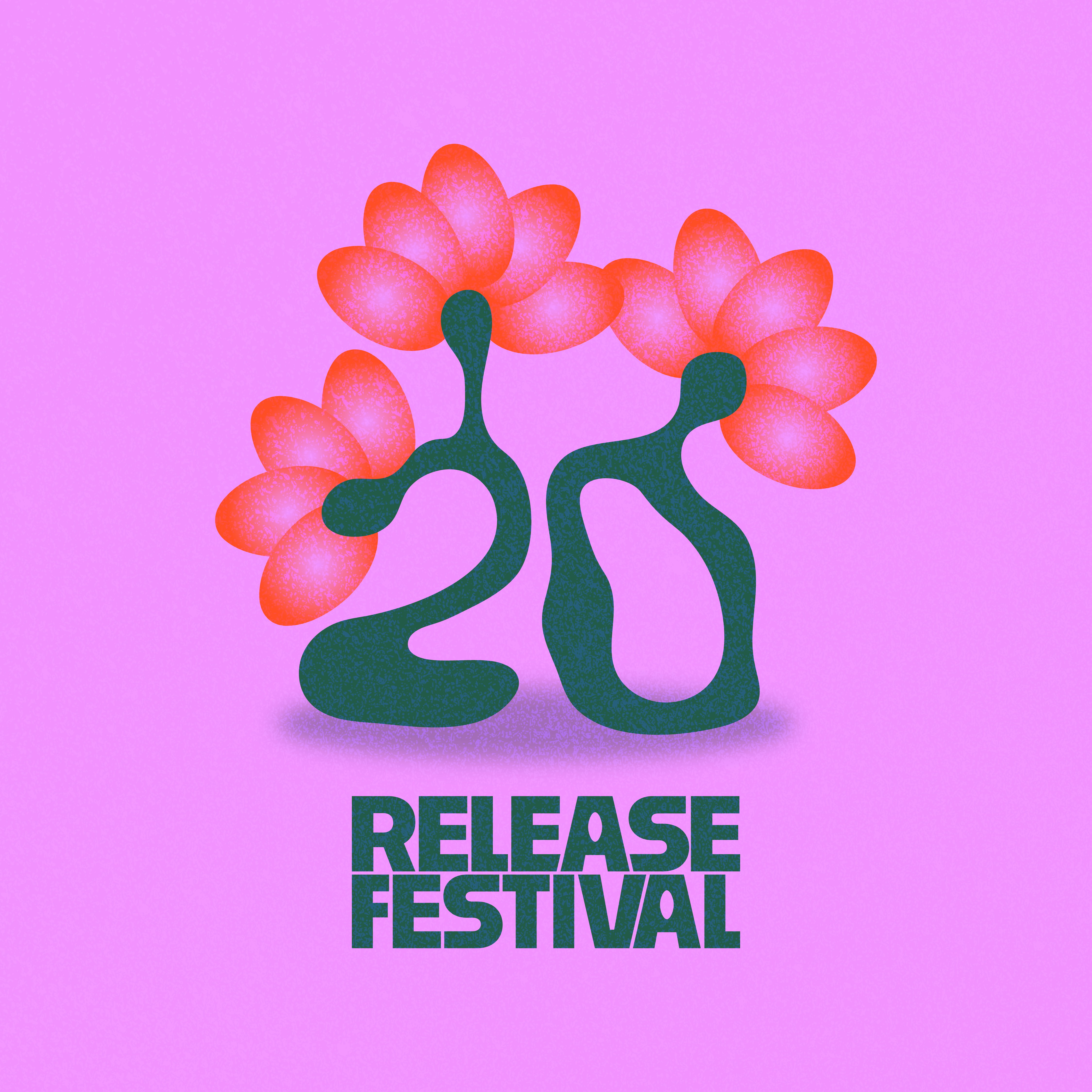 Logo van Release Festival, gemaakt door Elias Jansen