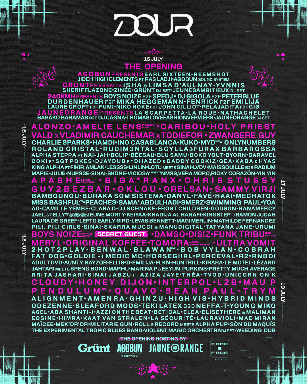 Artwork van Dour Festival 2026, in opdracht van Dour