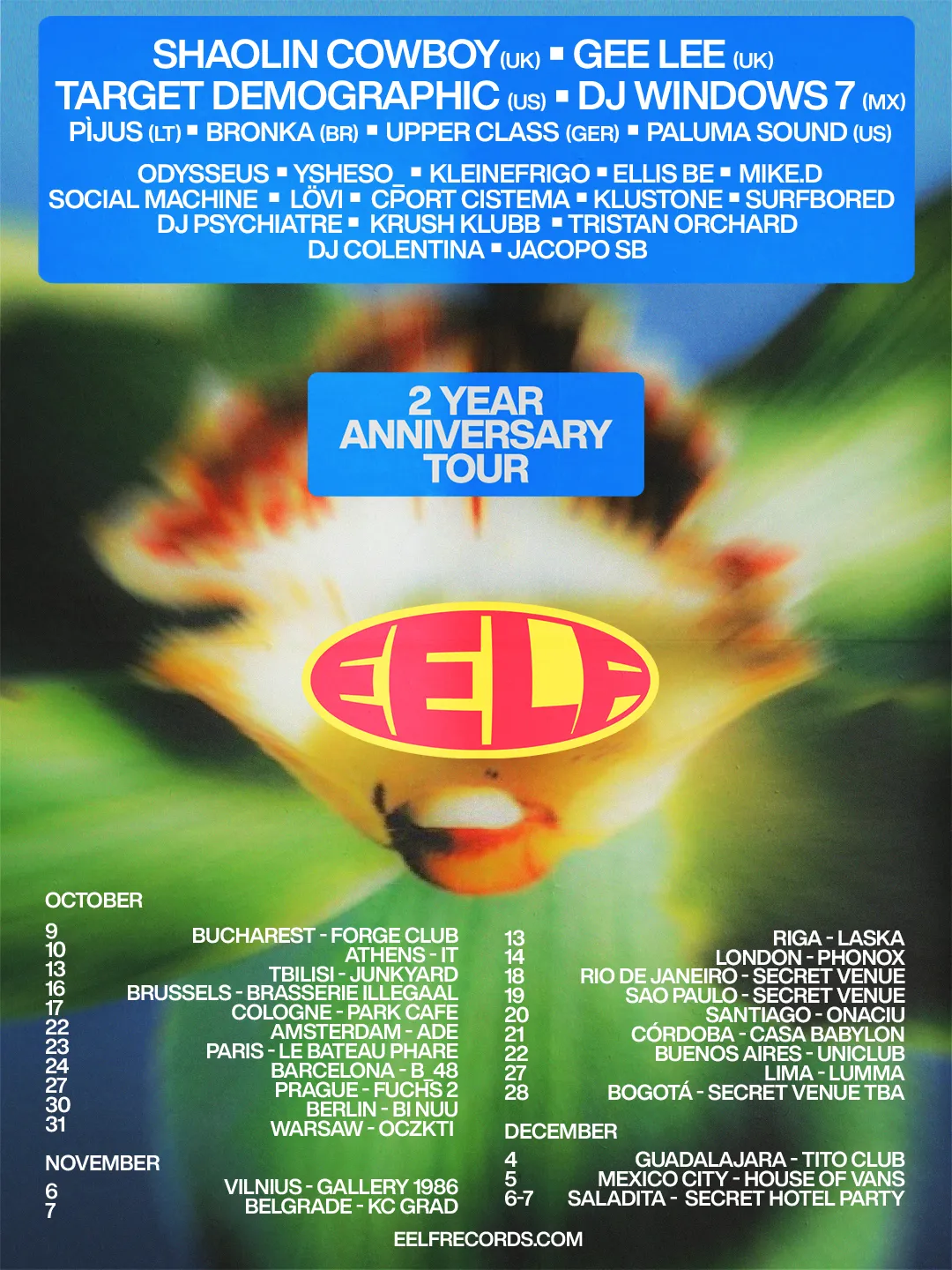 EELF Presents - Brussels: Shaolin Cowboy (UK), Target Demographic (USA), Kleinefrigo and more TBA, in opdracht van EELF Records